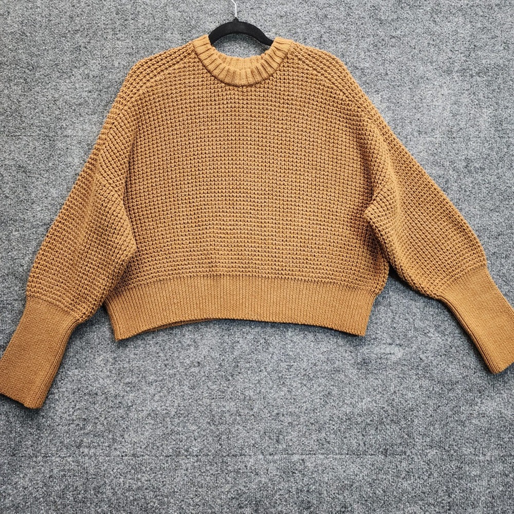 Pilcro Waffle Knit Cropped Sweater Women M Boho Cottagecore Cozy Oversized Fall - Picture 7 of 7